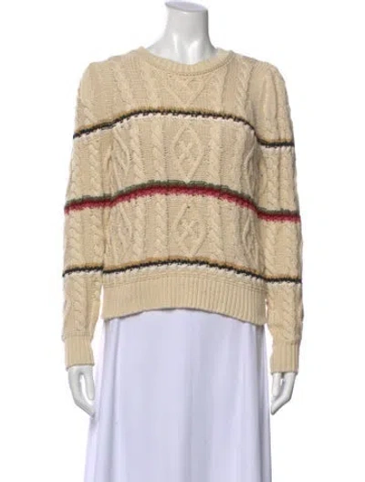 Pre-owned Veronica Beard Striped Crew Neck Sweater In Neutral