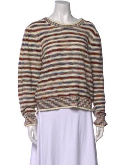Pre-owned Veronica Beard Striped Crew Neck Sweater In Neutral