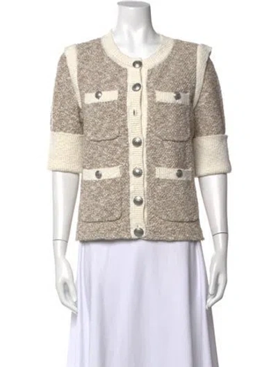 Pre-owned Veronica Beard Striped Crew Neck Sweater In Neutral
