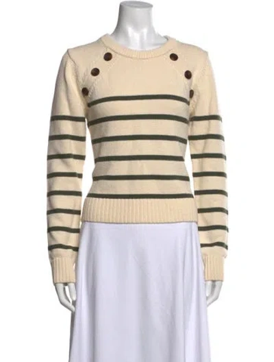 Pre-owned Veronica Beard Striped Crew Neck Sweater In Neutral