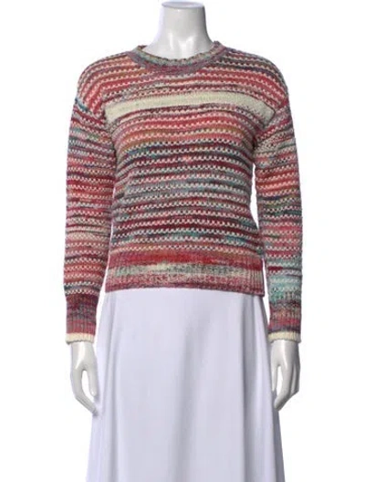 Pre-owned Veronica Beard Striped Crew Neck Sweater In Neutral