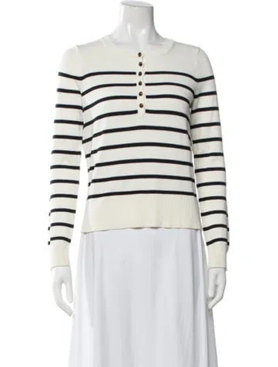 Pre-owned Veronica Beard Striped Crew Neck Sweater In Neutral
