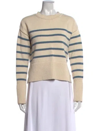 Pre-owned Veronica Beard Striped Crew Neck Sweater In Neutrals