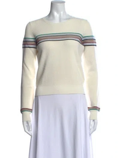Pre-owned Veronica Beard Striped Crew Neck Sweater In Neutrals