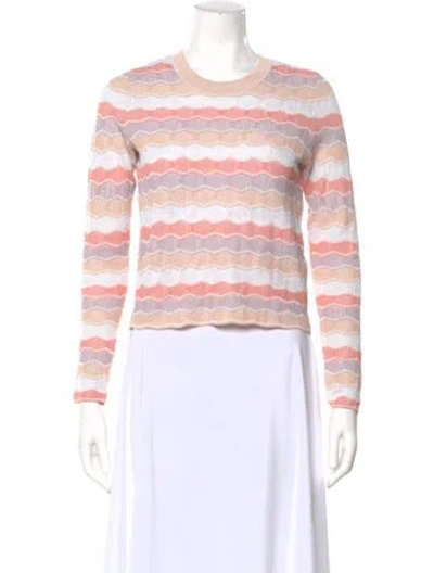 Pre-owned Veronica Beard Striped Crew Neck Sweater In Pink