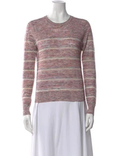Pre-owned Veronica Beard Striped Crew Neck Sweater In Pink