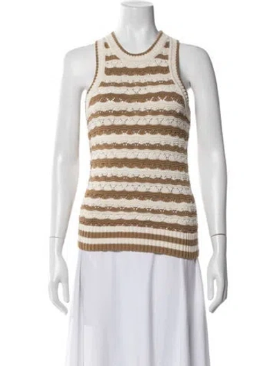 Pre-owned Veronica Beard Striped Crew Neck Sweater In Pink