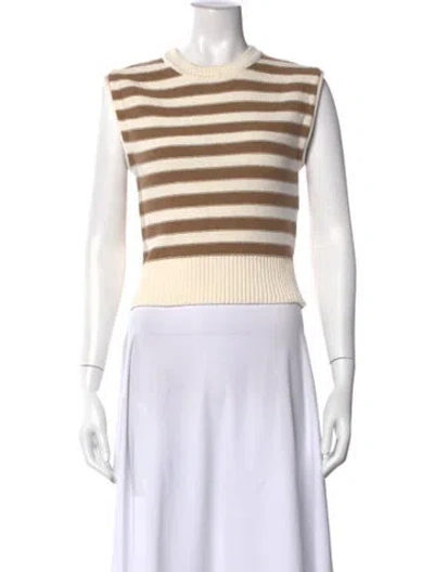 Pre-owned Veronica Beard Striped Crew Neck Sweater In Pink