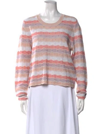 Pre-owned Veronica Beard Striped Crew Neck Sweater In Pink