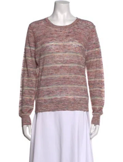 Pre-owned Veronica Beard Striped Crew Neck Sweater In Pink
