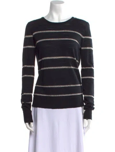 Pre-owned Veronica Beard Striped Crew Neck Sweatshirt In Multi