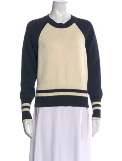 Pre-owned Veronica Beard Striped Crew Neck Sweatshirt In Neutral