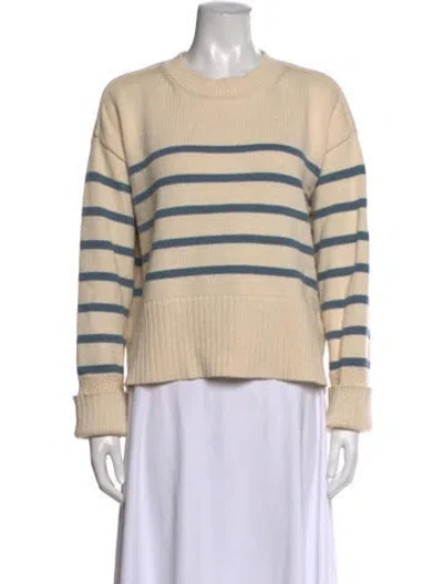 Pre-owned Veronica Beard Striped Crew Neck Sweatshirt In Neutral