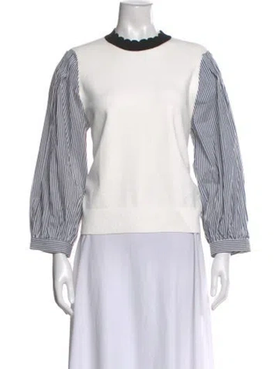 Pre-owned Veronica Beard Striped Crew Neck Top