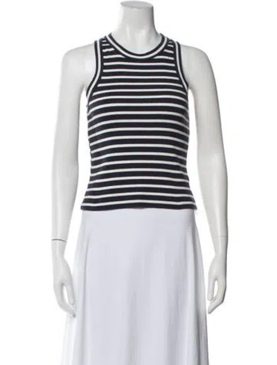 Pre-owned Veronica Beard Striped Crew Neck Top