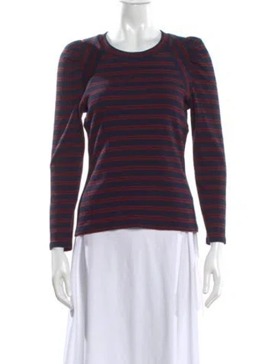 Pre-owned Veronica Beard Striped Crew Neck Top In Blue