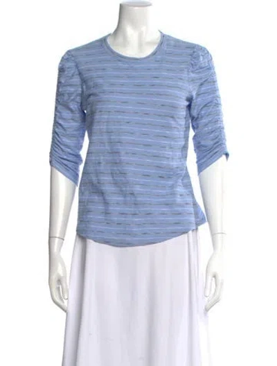Pre-owned Veronica Beard Striped Crew Neck Top In Blue