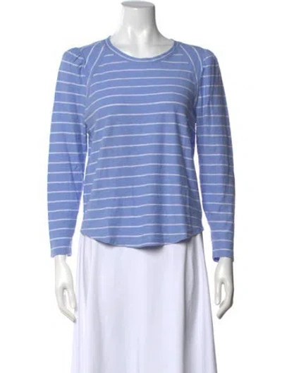 Pre-owned Veronica Beard Striped Crew Neck Top In Blue