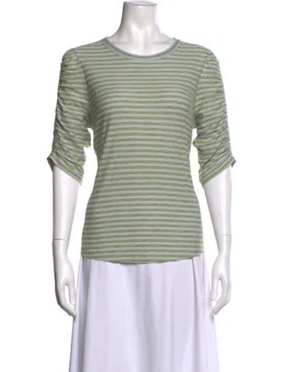 Pre-owned Veronica Beard Striped Crew Neck Top In Blue/white