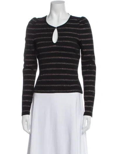 Pre-owned Veronica Beard Striped Crew Neck Top In Gray