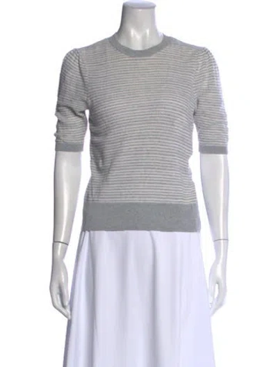 Pre-owned Veronica Beard Striped Crew Neck Top In Gray