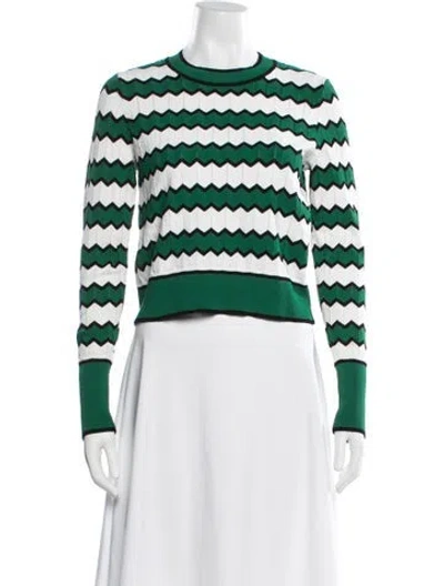 Pre-owned Veronica Beard Striped Crew Neck Top In Green