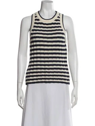 Pre-owned Veronica Beard Striped Crew Neck Top In Multi