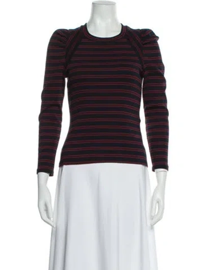 Pre-owned Veronica Beard Striped Crew Neck Top In Multi