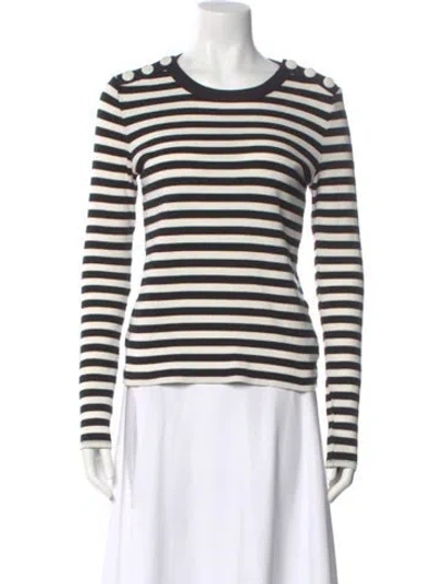 Pre-owned Veronica Beard Striped Crew Neck Top In Multi