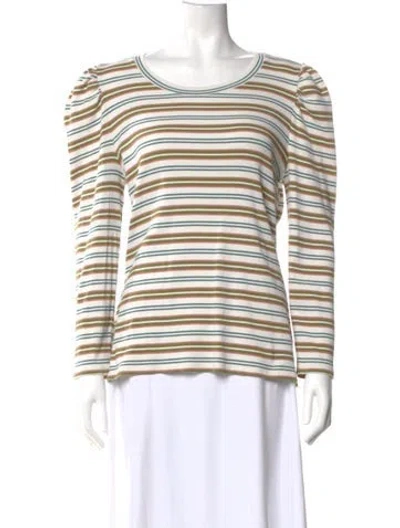 Pre-owned Veronica Beard Striped Crew Neck Top In Multi