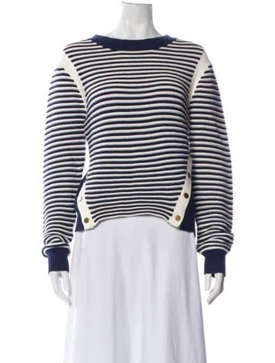 Pre-owned Veronica Beard Striped Crew Neck Top In Multi