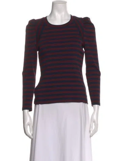 Pre-owned Veronica Beard Striped Crew Neck Top In Multi
