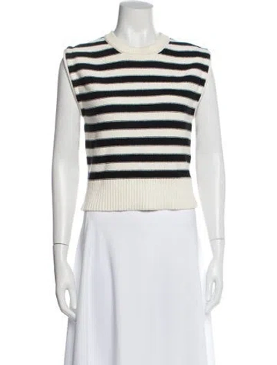 Pre-owned Veronica Beard Striped Crew Neck Top In Multi