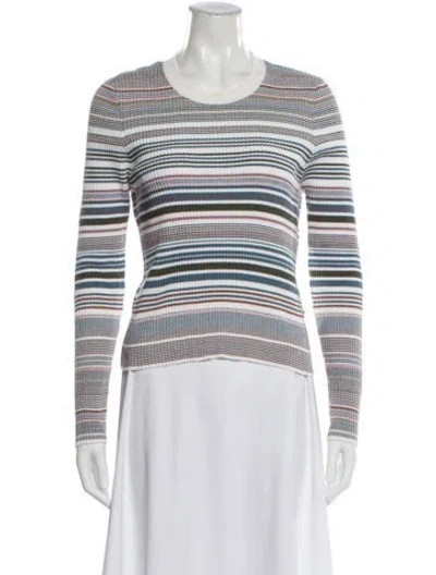 Pre-owned Veronica Beard Striped Crew Neck Top In Multi
