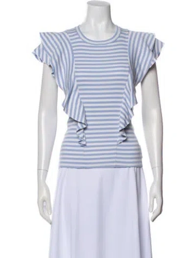 Pre-owned Veronica Beard Striped Crew Neck Top In Multi