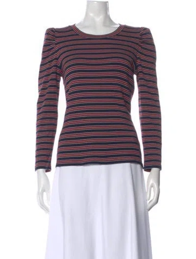Pre-owned Veronica Beard Striped Crew Neck Top In Multi