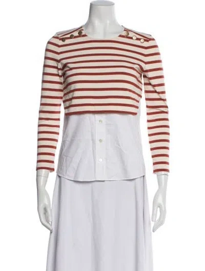 Pre-owned Veronica Beard Striped Crew Neck Top In Multi
