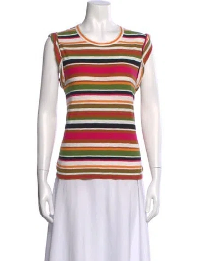 Pre-owned Veronica Beard Striped Crew Neck Top In Multi