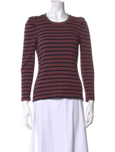 Pre-owned Veronica Beard Striped Crew Neck Top In Multi