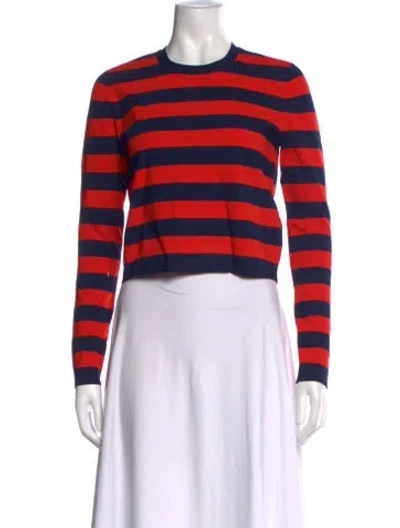 Pre-owned Veronica Beard Striped Crew Neck Top In Multi