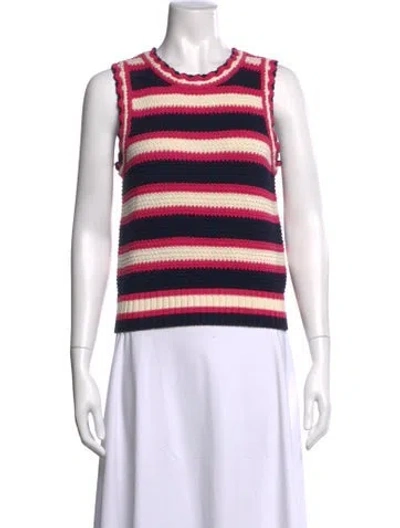 Pre-owned Veronica Beard Striped Crew Neck Top In Multi