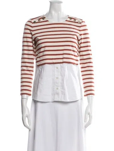 Pre-owned Veronica Beard Striped Crew Neck Top In Multi
