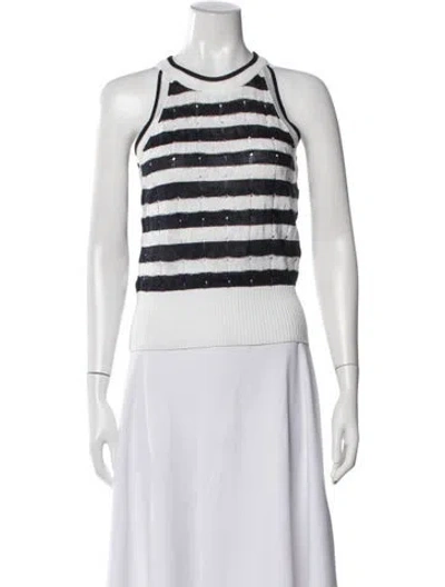 Pre-owned Veronica Beard Striped Crew Neck Top In Multi