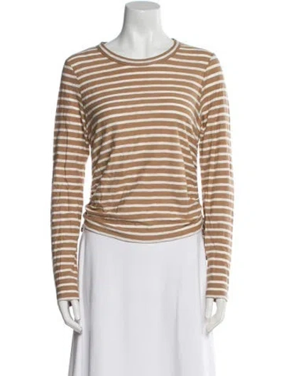 Pre-owned Veronica Beard Striped Crew Neck Top In Neutral