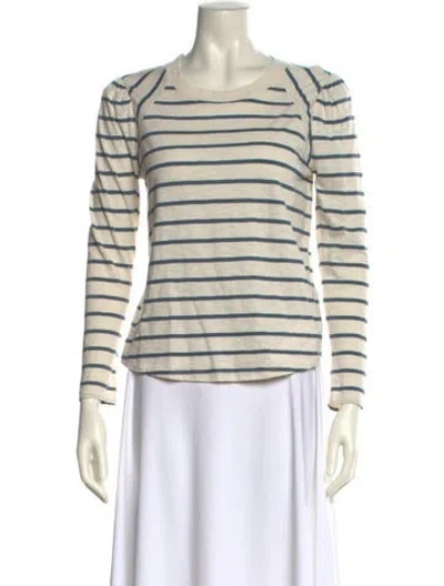 Pre-owned Veronica Beard Striped Crew Neck Top In Neutral
