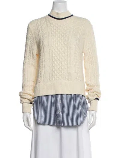 Pre-owned Veronica Beard Striped Crew Neck Top In Neutral
