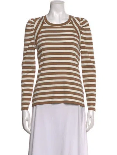 Pre-owned Veronica Beard Striped Crew Neck Top In Neutral