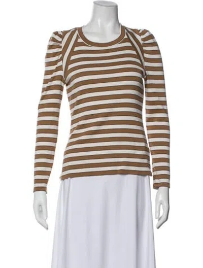 Pre-owned Veronica Beard Striped Crew Neck Top In Neutral