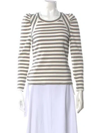 Pre-owned Veronica Beard Striped Crew Neck Top In Neutral