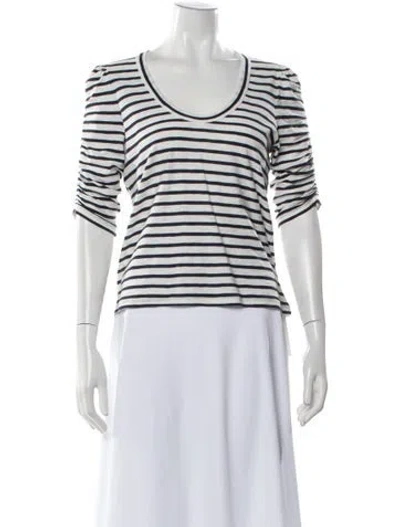 Pre-owned Veronica Beard Striped Crew Neck Top In Neutral